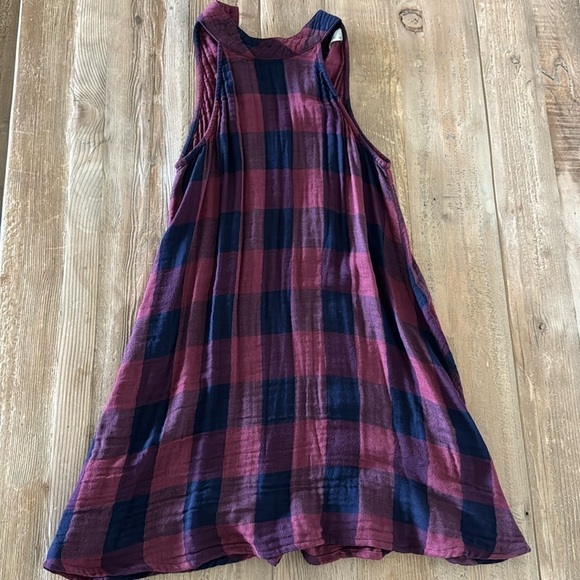Bella Dahl Burgundy and Blue Flare Dress XS New *altered - Picture 1 of 9